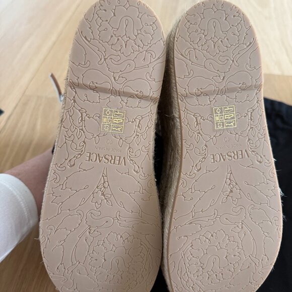 New in Box Versace Bianca Ottico Platform Wedge Sandals Size EU 40/ US 9.5 - Picture 13 of 16